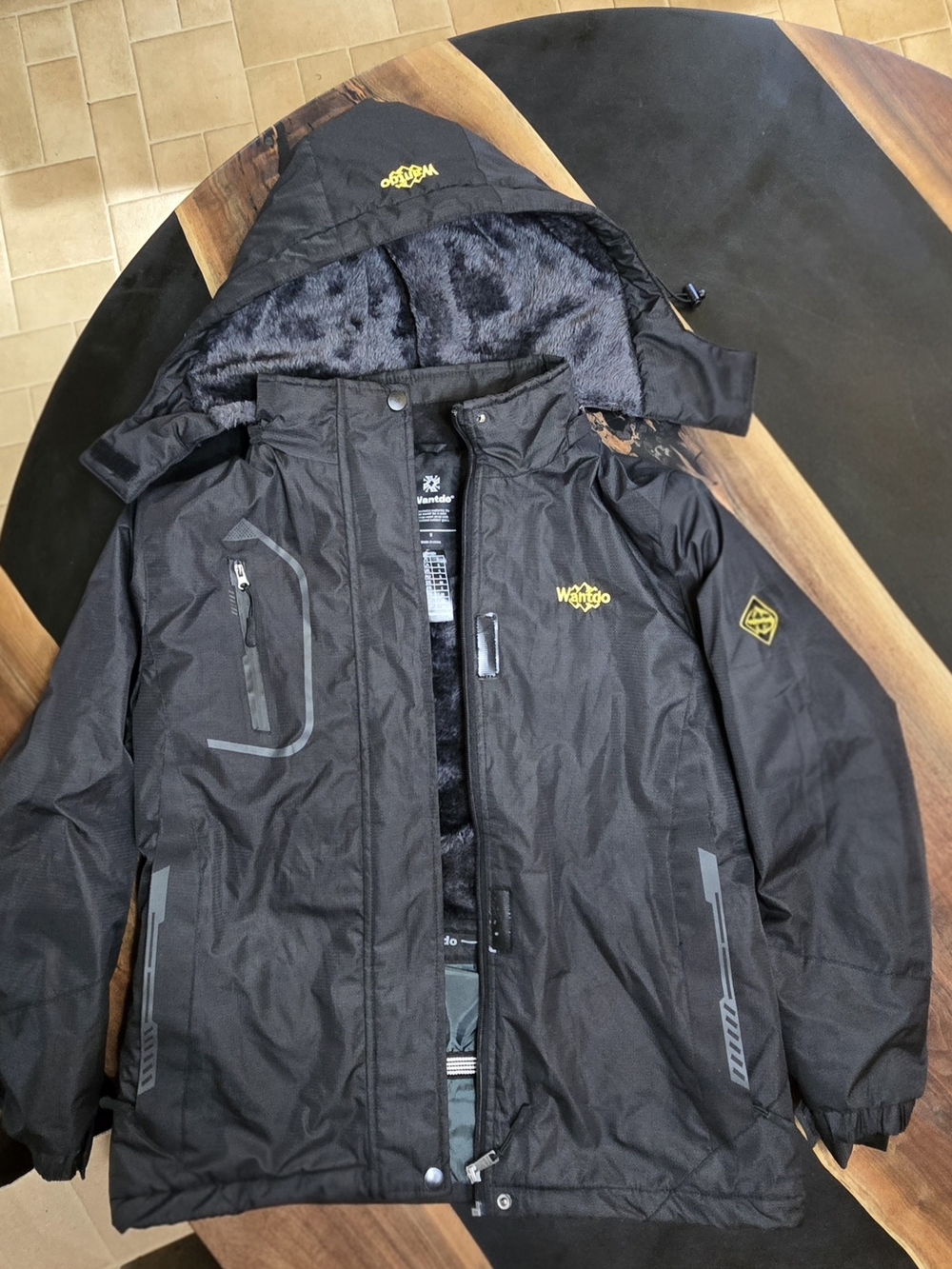 Warm Women's Black Insulated Hooded Winter Jacket
